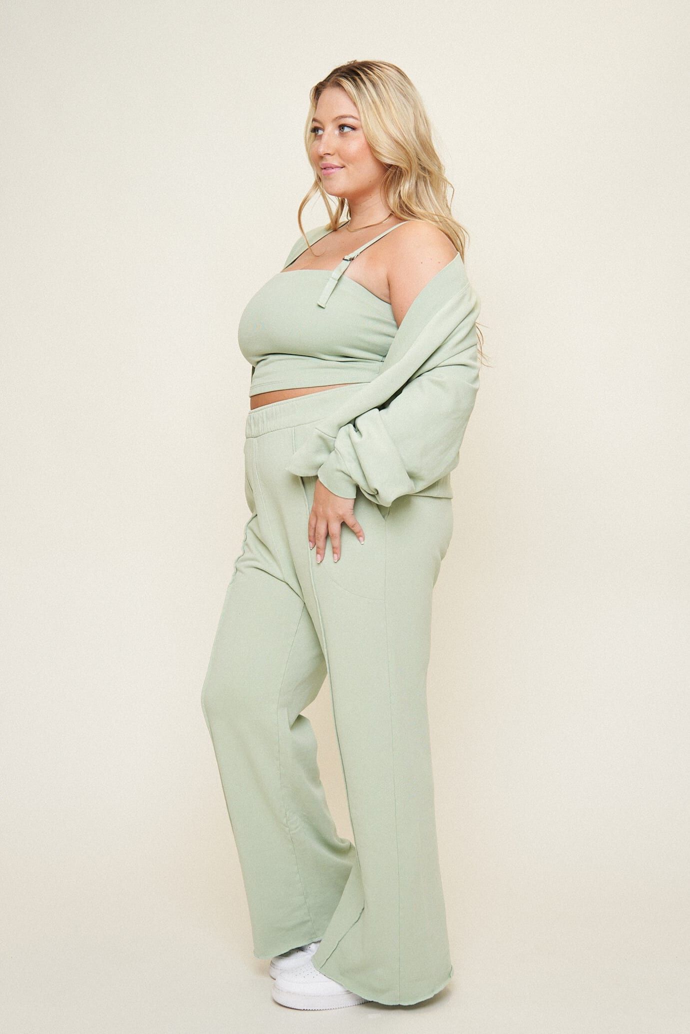 Camilla French Terry Pant, Sage / Sage Green, alternate image number 1