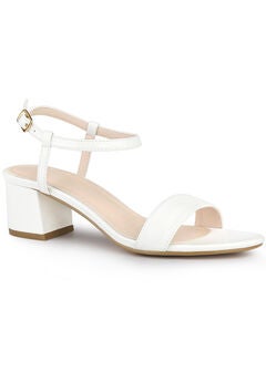 Open Toe Block Heel Ankle Strap Slingback Sandals