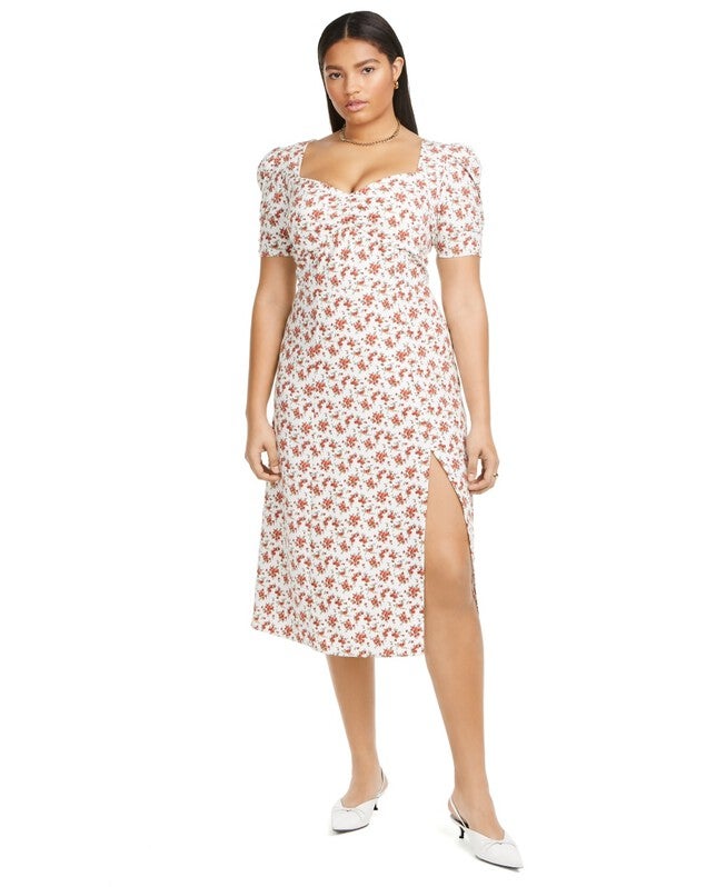Danielle Bernstein Women's Plus Woven Floral Maxi Dress White Size 20W, White / White, hi-res image number 0