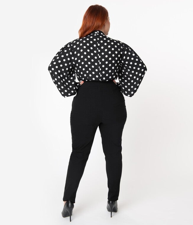 Unique Vintage 1950s Black High Waist Rizzo Cigarette Pants, , alternate image number null