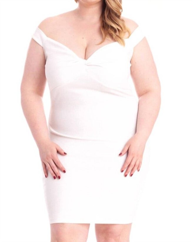 OFF THE SHOULDER MINI DRESS IN WHITE/SILVER, WhiteSilver / White, hi-res image number 0
