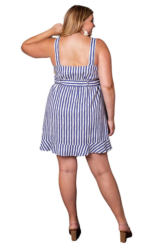 Sabine Striped Button-Front Sun Dress, , alternate image number null