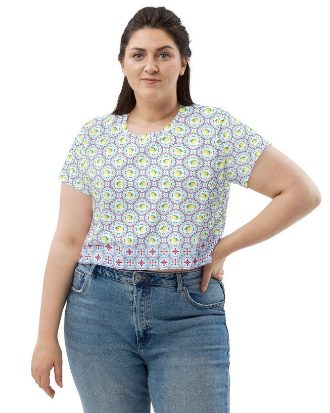 Capri Citrus Mosaic Crop Top, , alternate image number 5