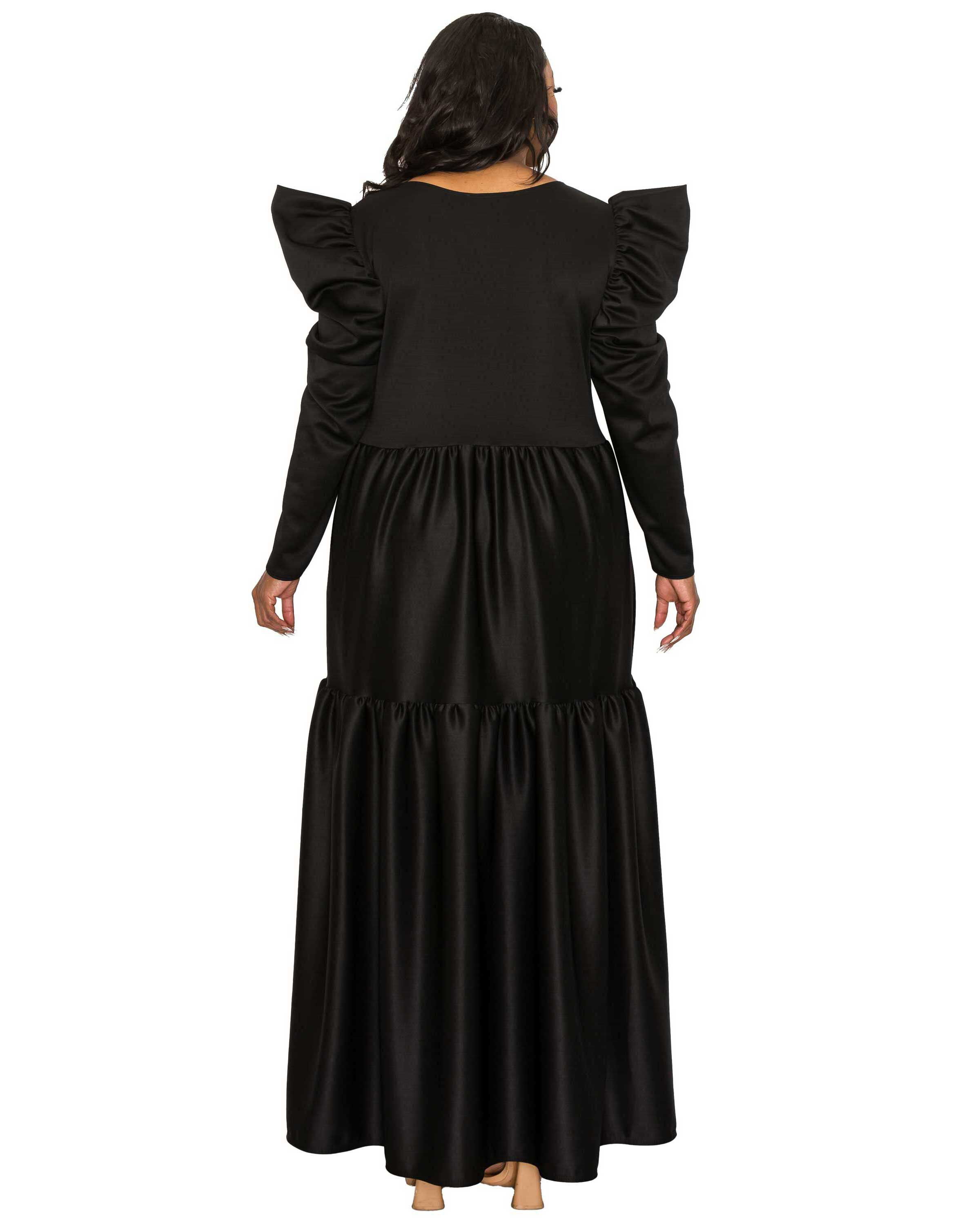 ISABEL TIERED MAXI DRESS, Black / Black, alternate image number 2