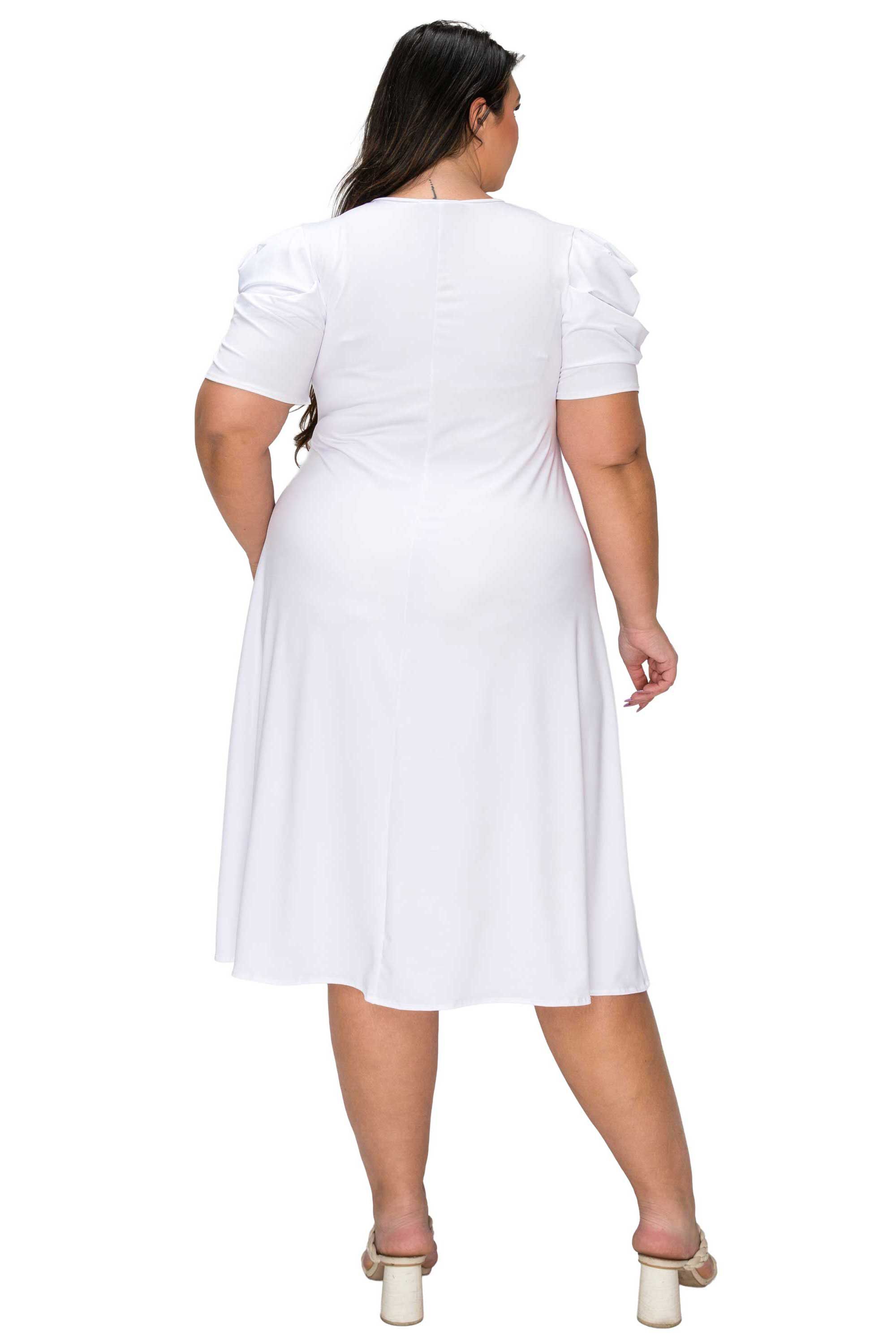 Aleyna Flare Dress, White / White, alternate image number 2