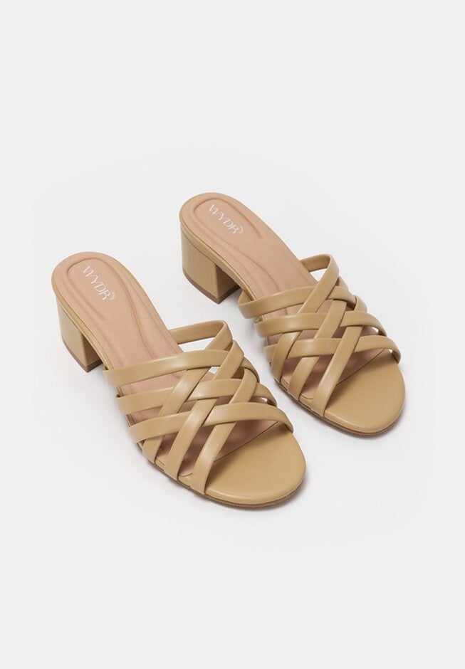 Gigi Block Heel Woven Sandals, Honey / Yellow, alternate image number null