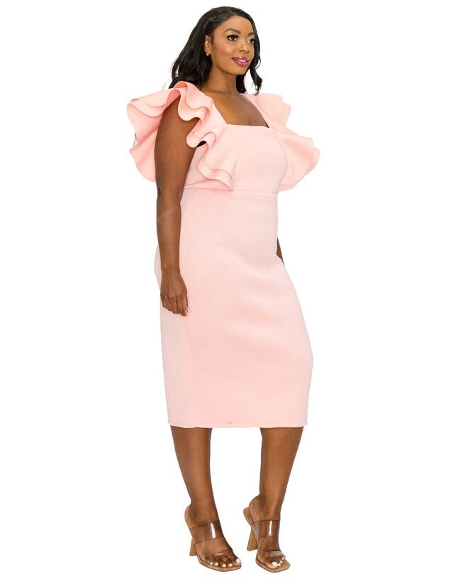 CHARLIE FLUTTER SLEEVE DRESS, , alternate image number 3