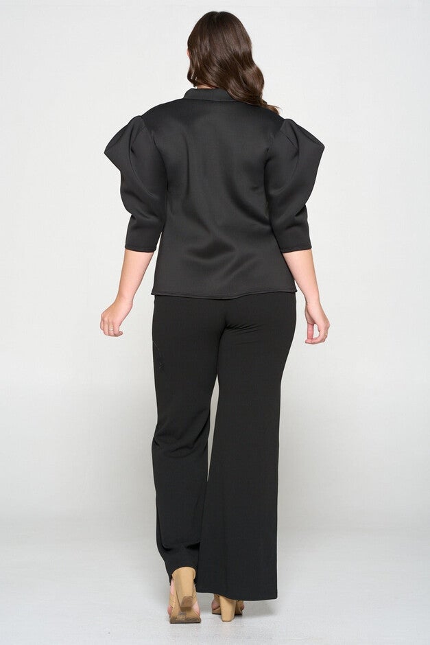 STATEMENT SLEEVE NEOPRENE TOP, , alternate image number 8