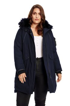 LAURENTIAN | Vegan Down Recycled Long Parka Winter With Faux Fur Hood
