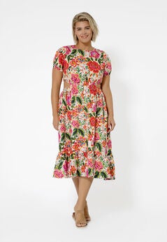 Poplin Cut-Out Midi Dress
