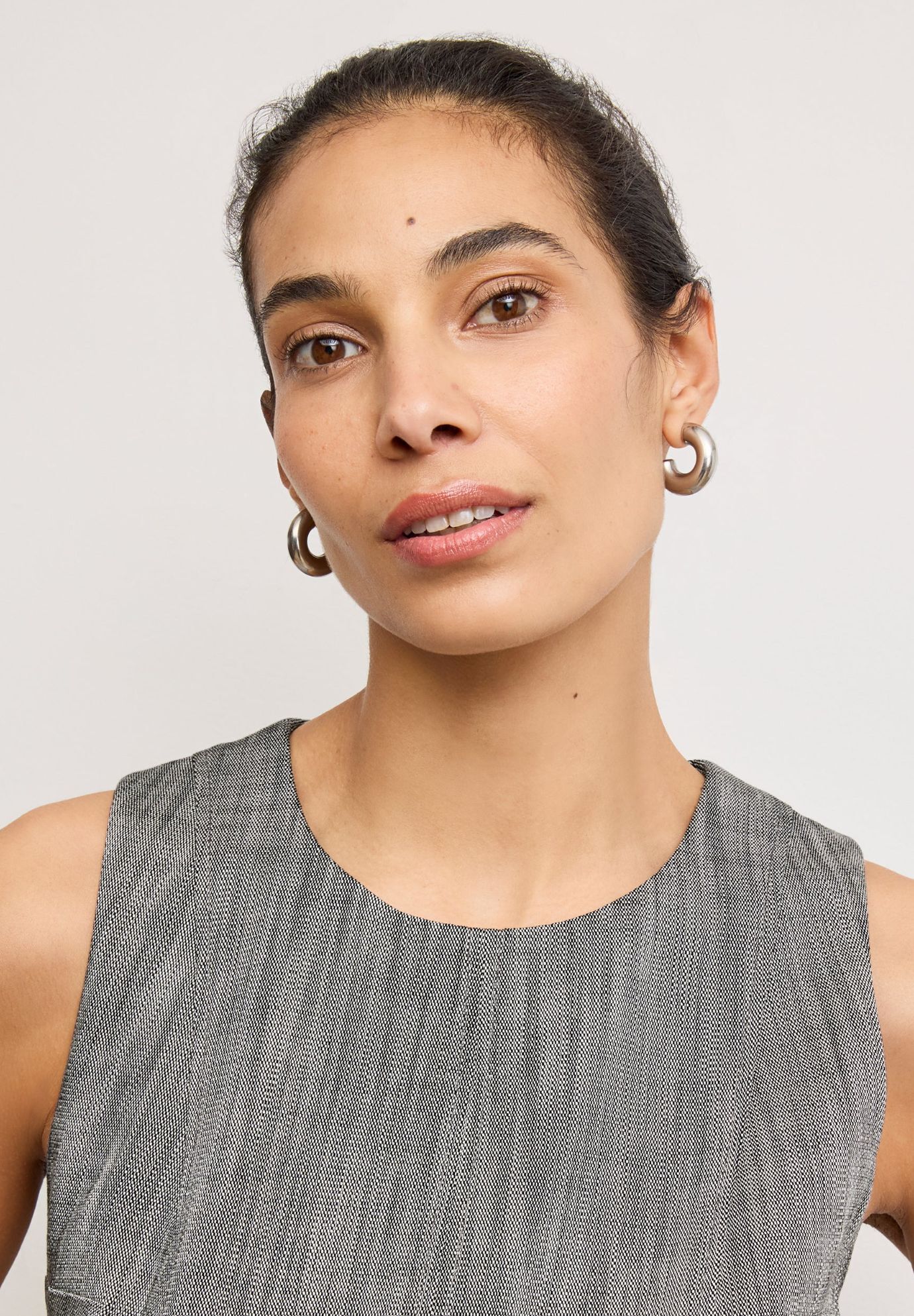 Carolina Shift Dress - Porto Weave, BlackWhite / Light Grey, alternate image number 1