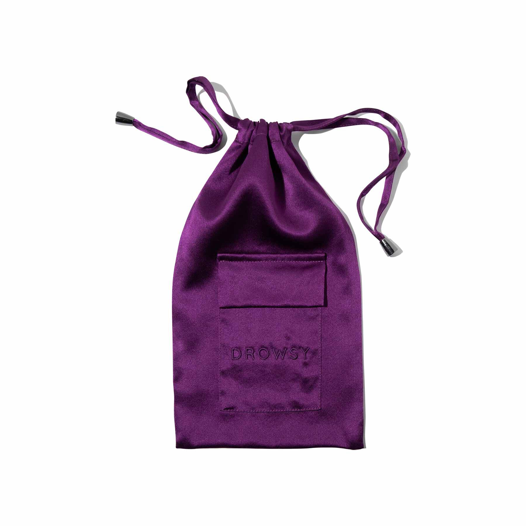Silk Eyemask Carry Pouch, Purple Martini / Purple, alternate image number 1