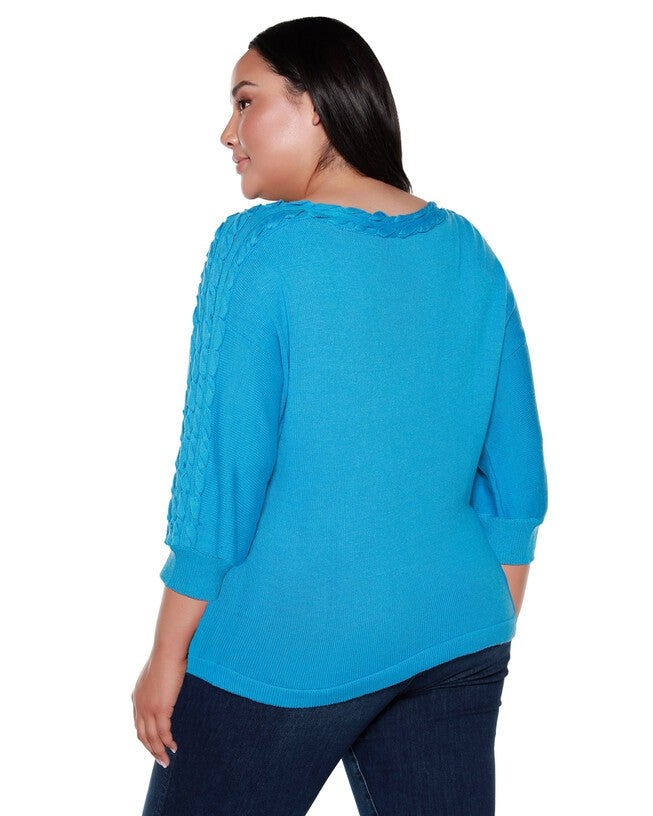 Kehlani Boat Neck Sweater, Marina Blue / Cornflower Blue, alternate image number null