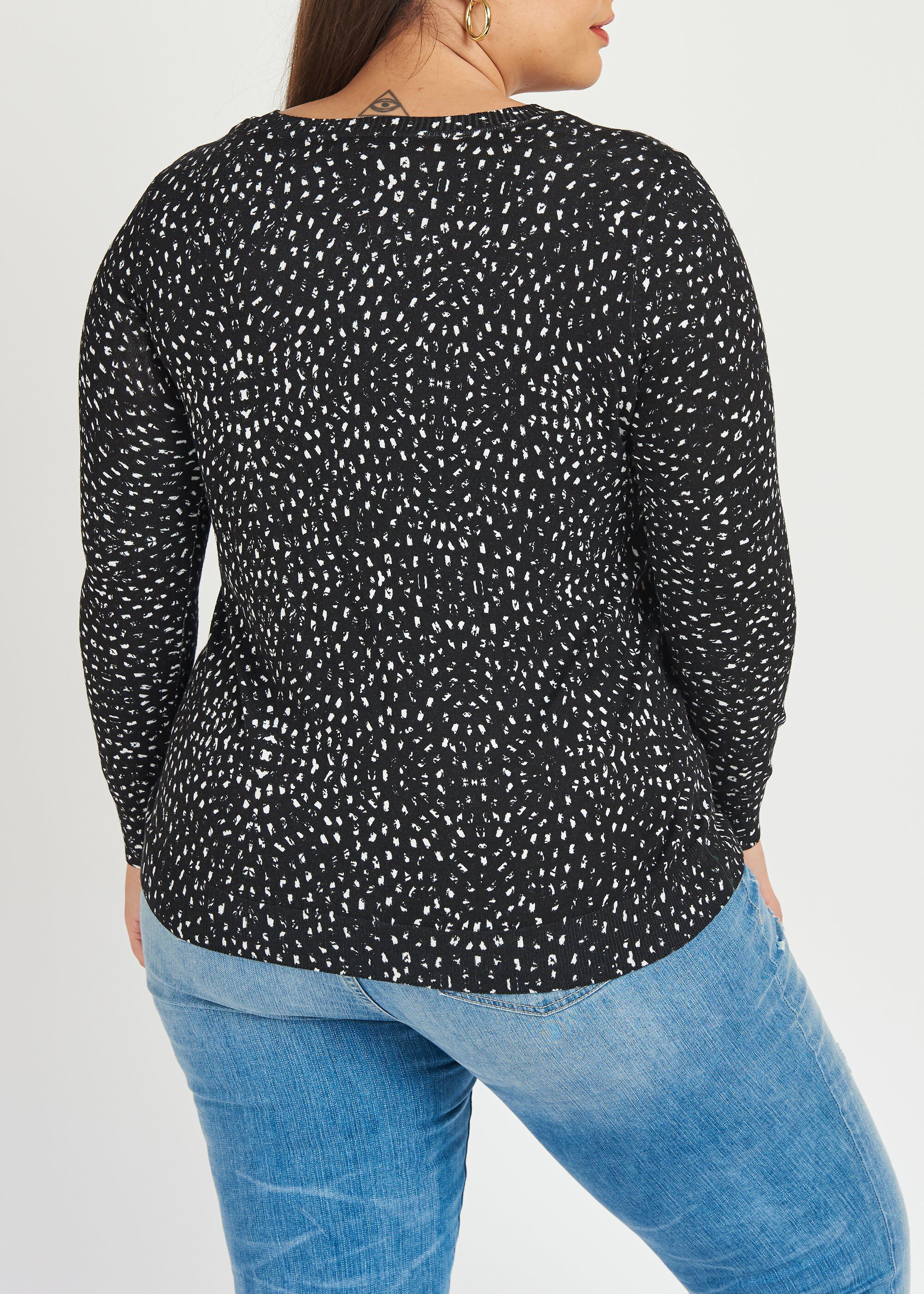 Deborah Long Sleeve Cardigan, F726N BLACK / Black, alternate image number 2