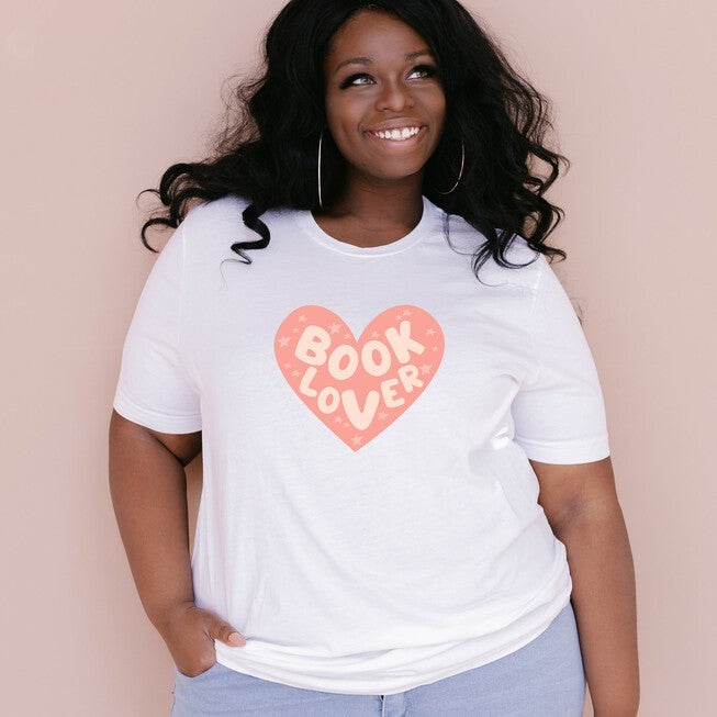 Book Lover Heart, White / White, hi-res image number null