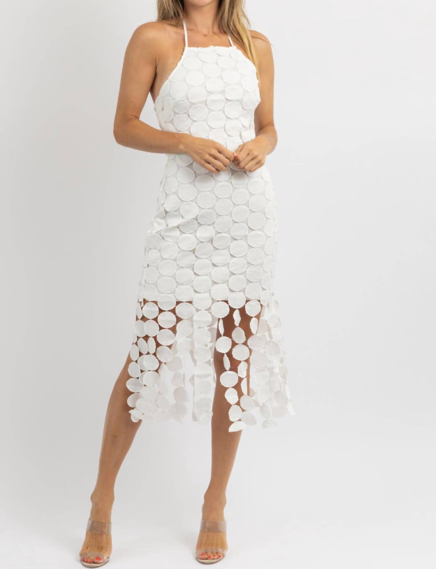 AMIAH TIERED MIDI DRESS IN WHITE, , alternate image number 7