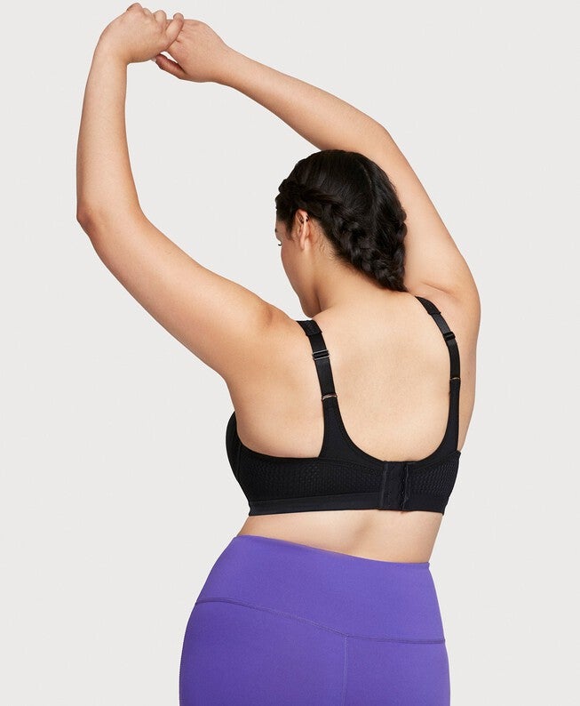 High Impact Underwire Sports Bra, Black / Black, alternate image number 1