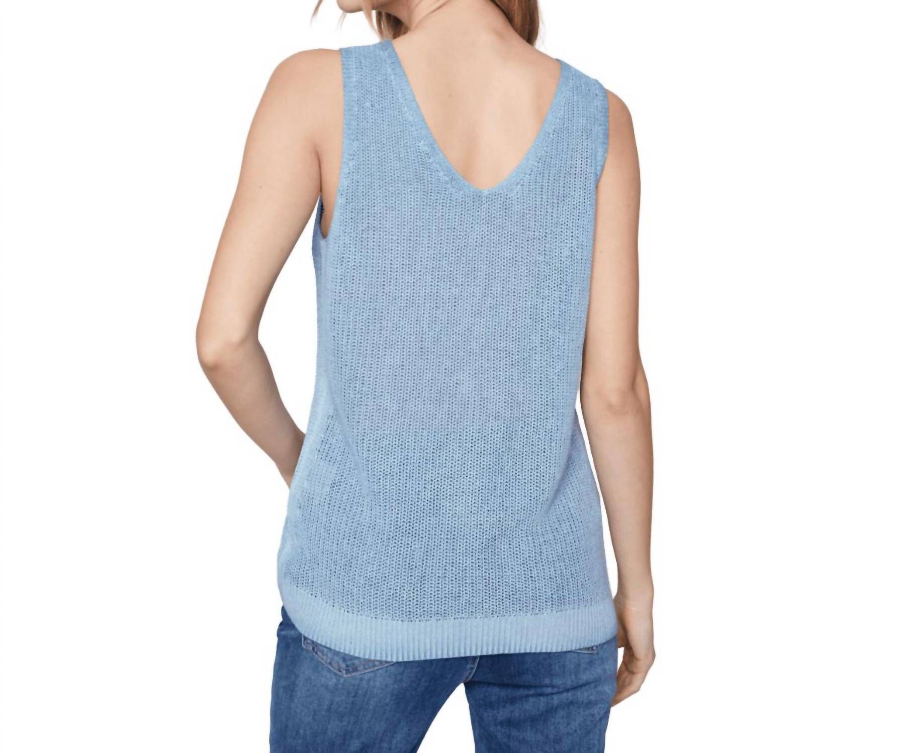 COLD DYE KNIT CAMI TOP IN DENIM, , alternate image number 4