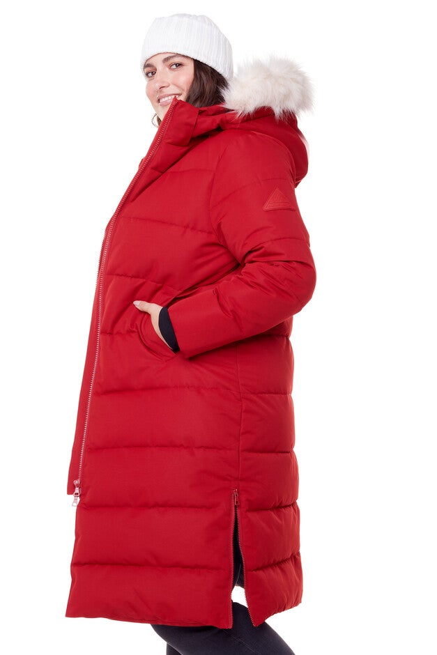 Women's Plus Size - KLUANE | Vegan Down Recycled Ultra Long Winter Parka, Water Repellent, Red / Red, alternate image number 1