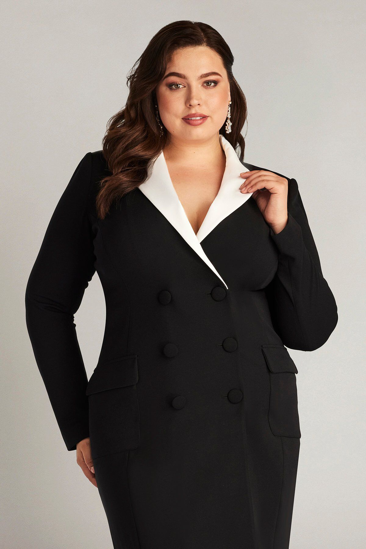 McKay Double-Breasted Coat Dress - PLUS SIZE, IVORYBLACK / see-description, alternate image number 3