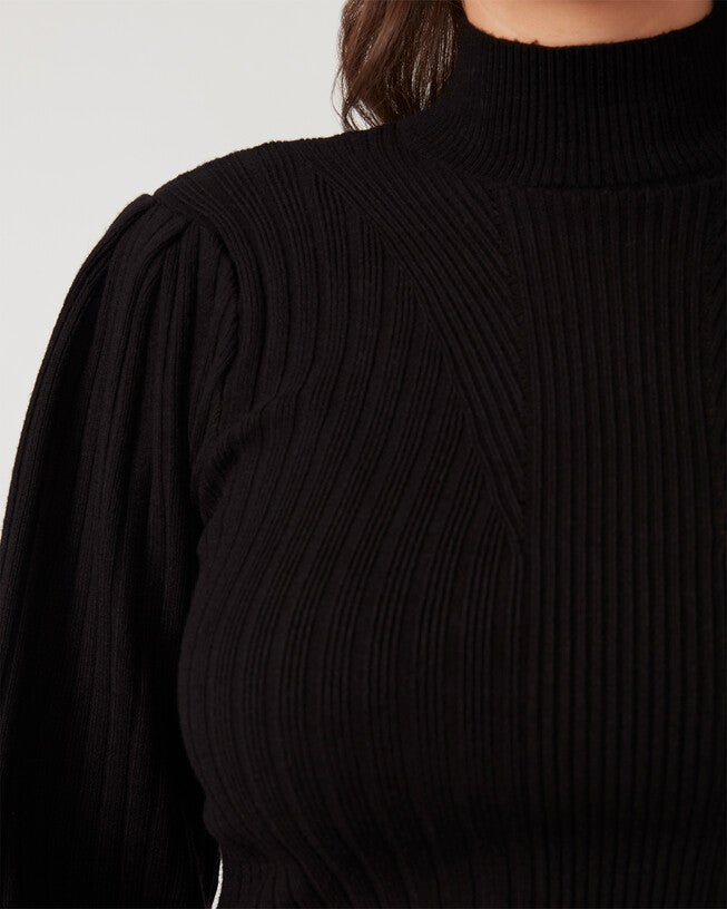 Rae Ribbed Knit, Black / Black, alternate image number 4