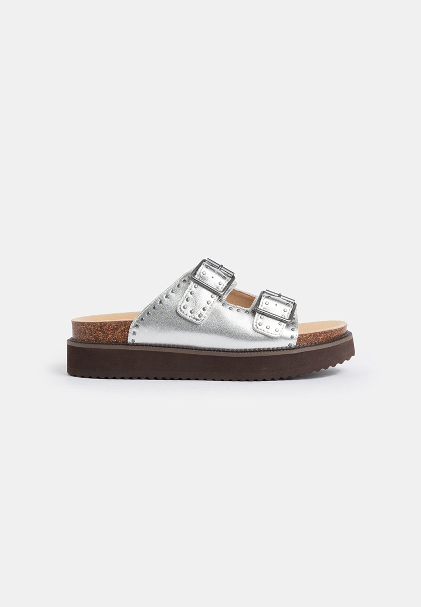 Murphy Footbed Slides, Metallic Silver / Silver, hi-res image number 0