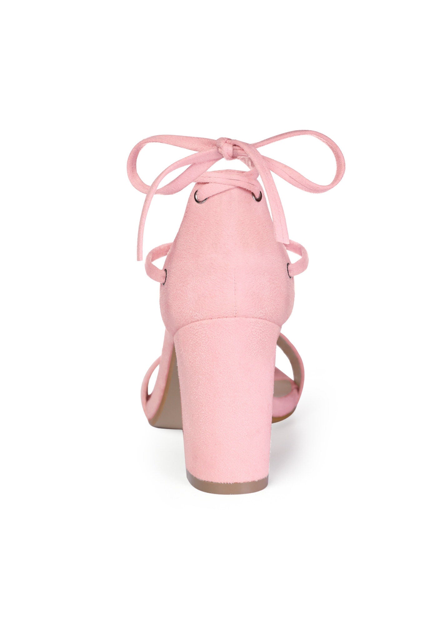 Strappy Heels Lace Up Chunky High Heels Sandal, Light Pink / Pink, alternate image number 2