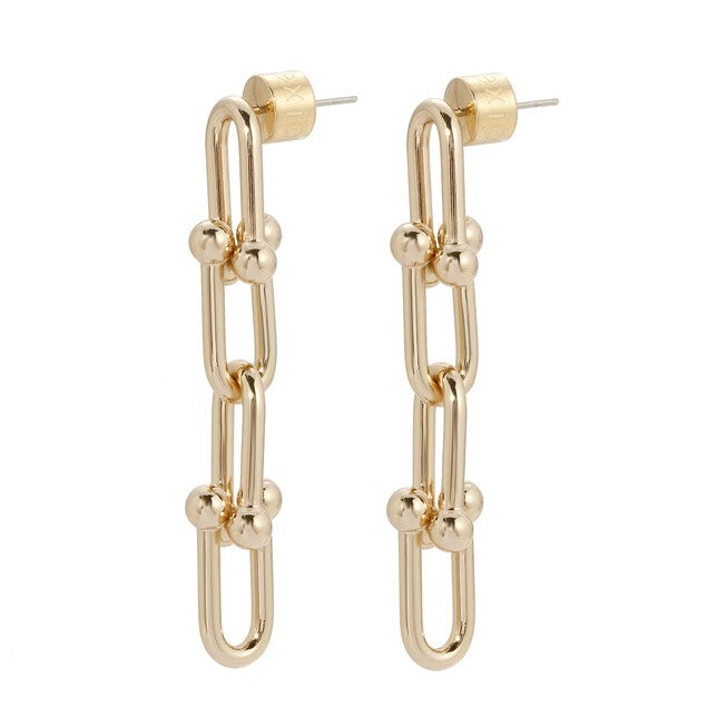 Margaux 4 Link Drop Earrings Gold, Gold / Gold, hi-res image number 0