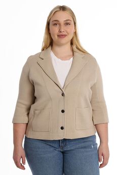 Cotton blend shrunken blazer