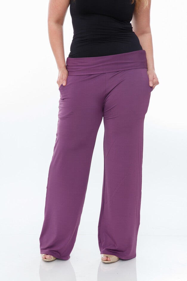 Solid Palazzo Pants, Purple / Purple, hi-res image number null