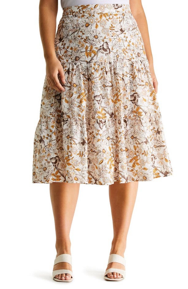 Cinque Terre Skirt, Print / Ivory, hi-res image number null