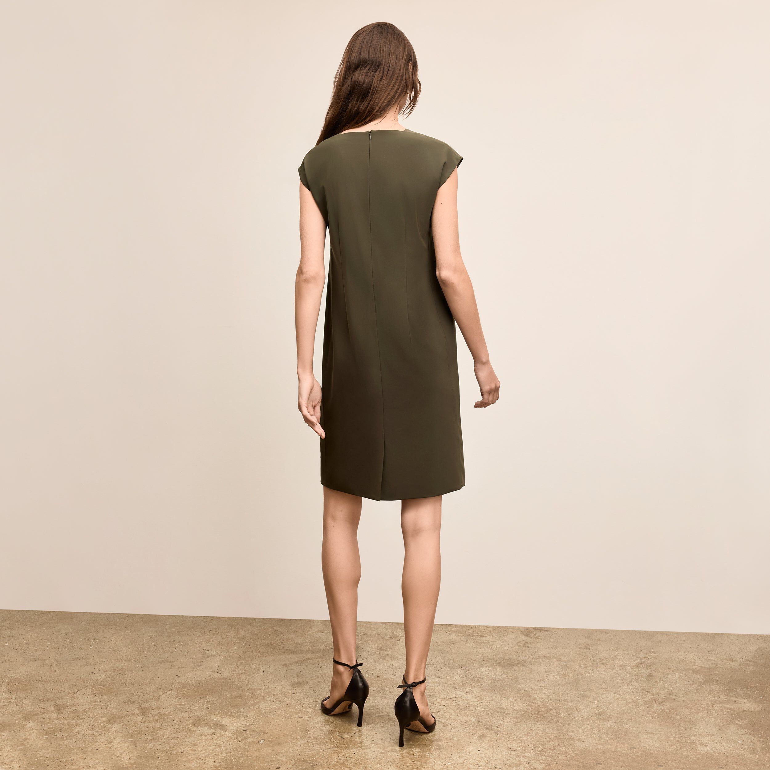 Maaza Travel Dress - OrigamiTech, Olive / Olive Green, alternate image number 1