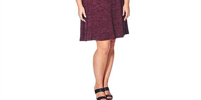 Connected Women's Plus Size Fit & Flare Sweater Dress Purple Size 24W, , alternate image number 5