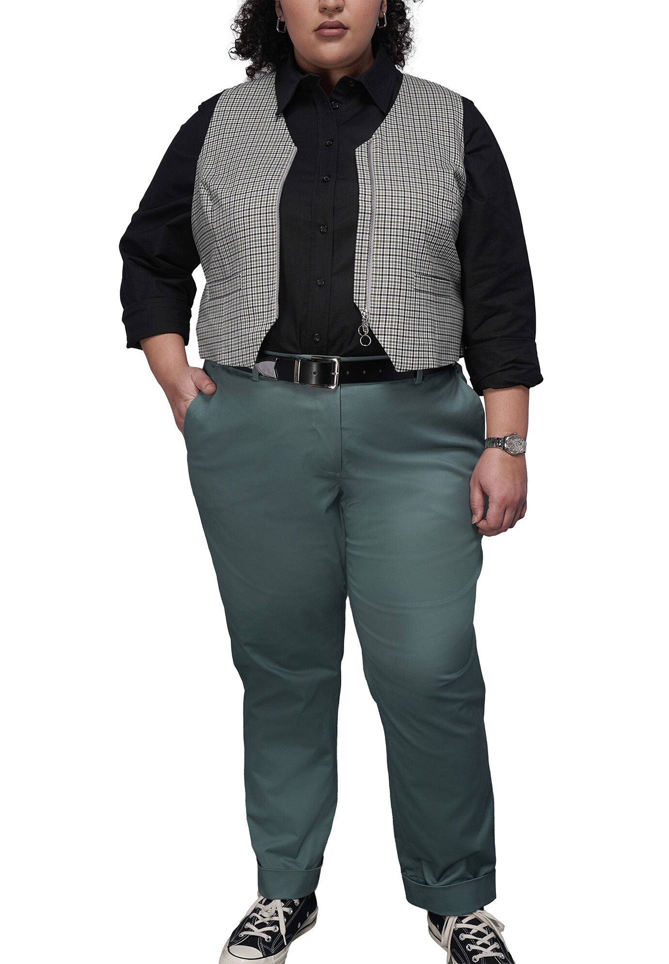 The Empower Zipper Vest, DARK TEAL / Teal, alternate image number 3