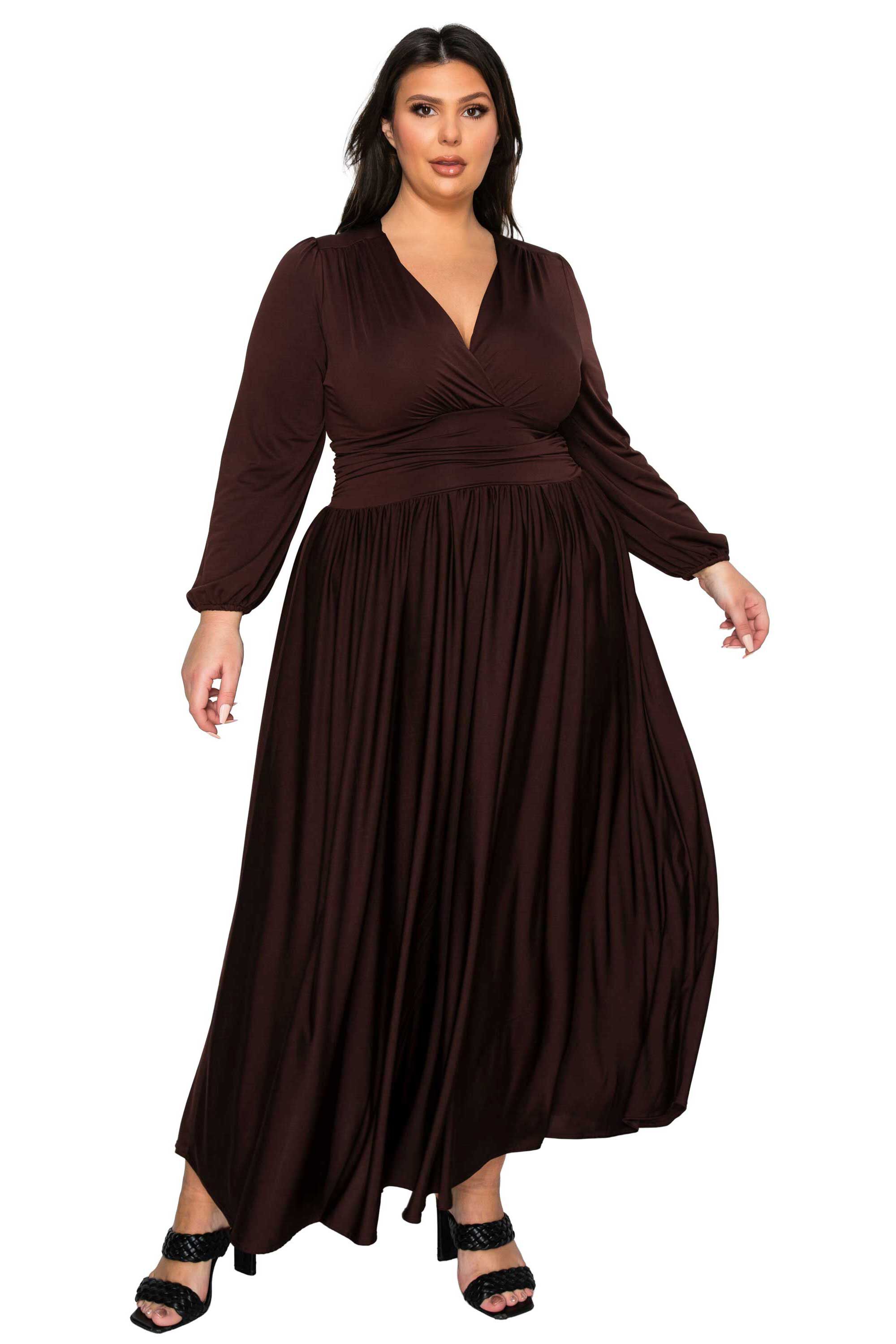 Solene Empire Waist Dress, Brown / Brown, hi-res image number 0