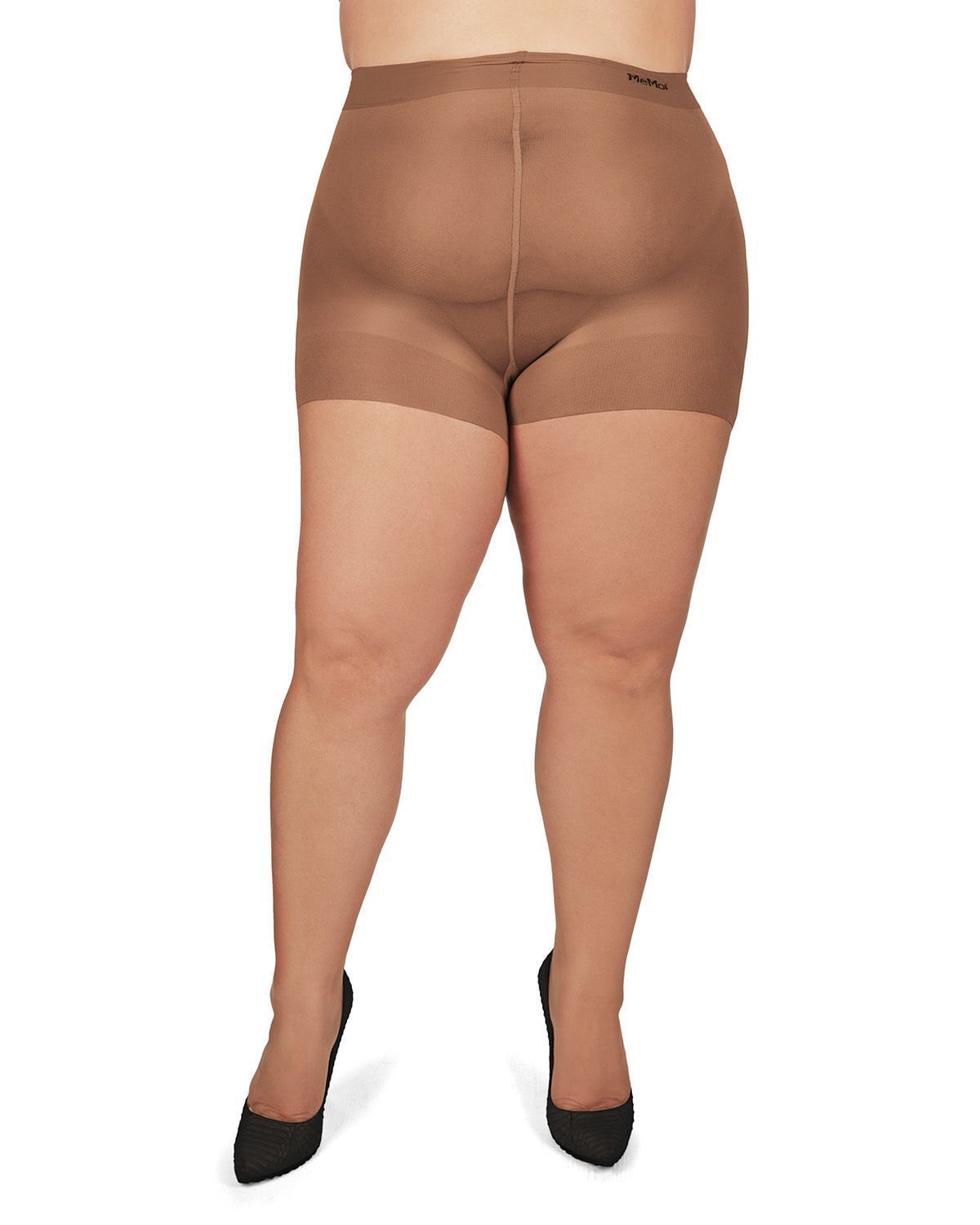 Plus Size Curvy Ultra Sheer Control Top Pantyhose, Utopia / Bronze, alternate image number 1