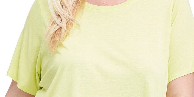 Fever Women's Limelight Plus Ruffle Back Short Sleeve T-Shirt Green Size XL, , alternate image number 4