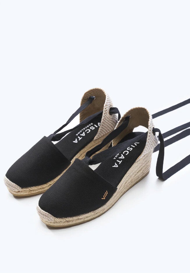 Escala Canvas Espadrille Wedges, Black / Black, alternate image number 1