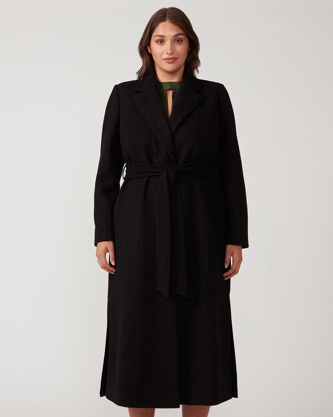 CHARMED ROBE COAT, Black / Black, hi-res image number 0