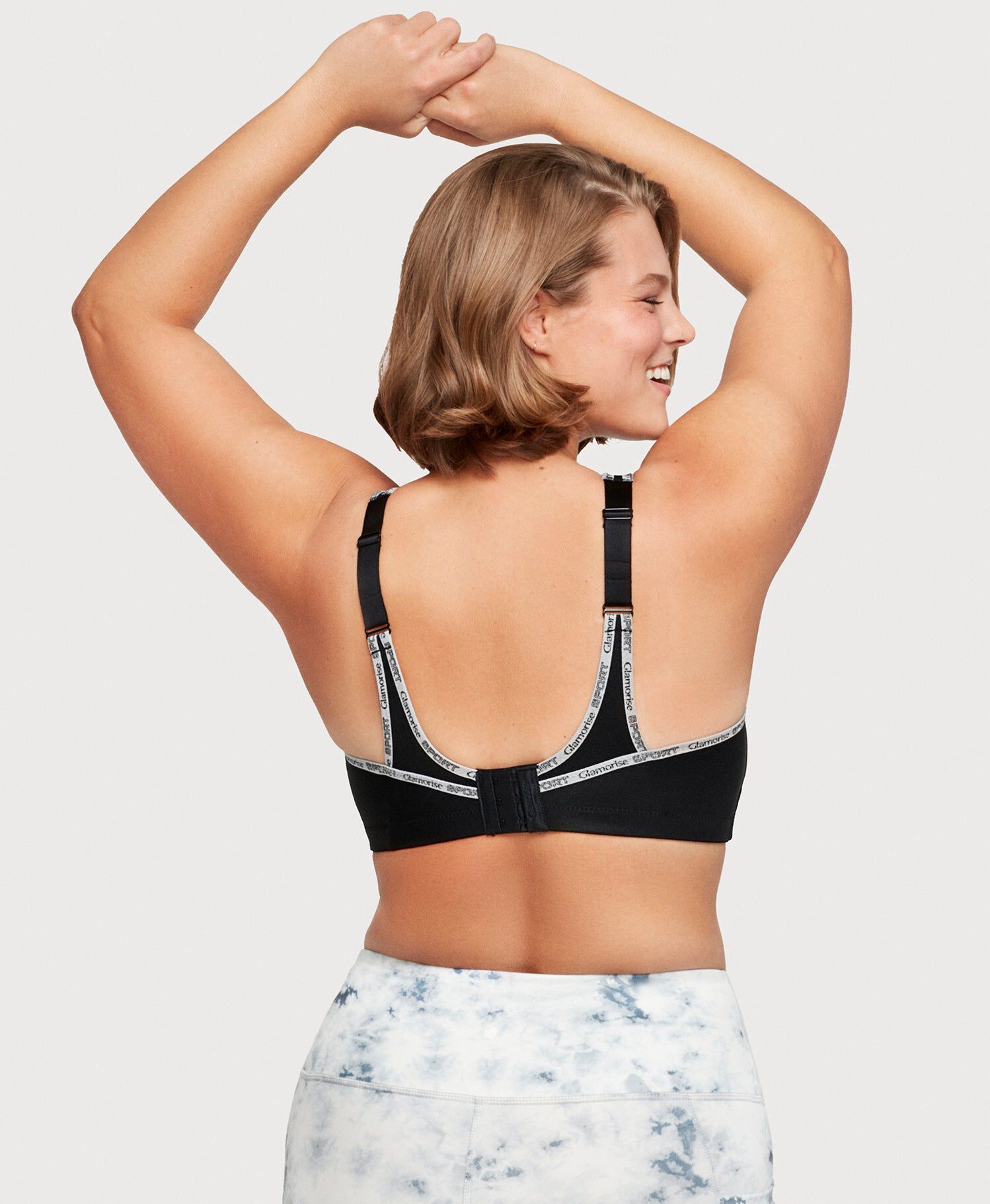 No-Bounce Camisole Sports Bra, Black / Black, alternate image number 2