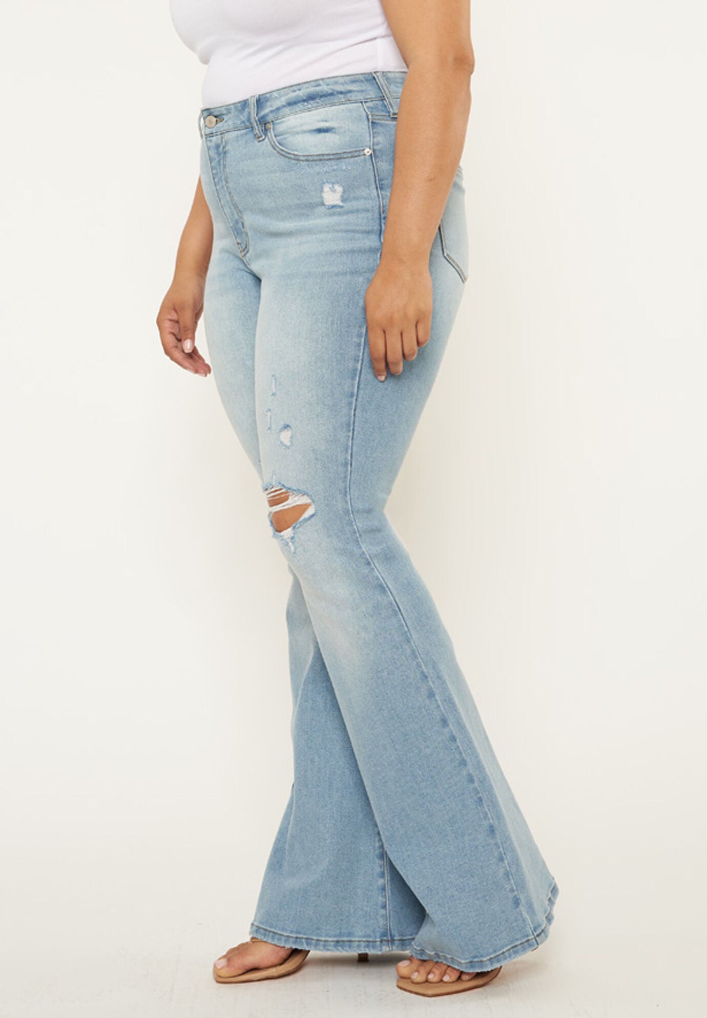 Lori High Rise Flare (Plus Size), Light Wash / Light Wash, alternate image number 2