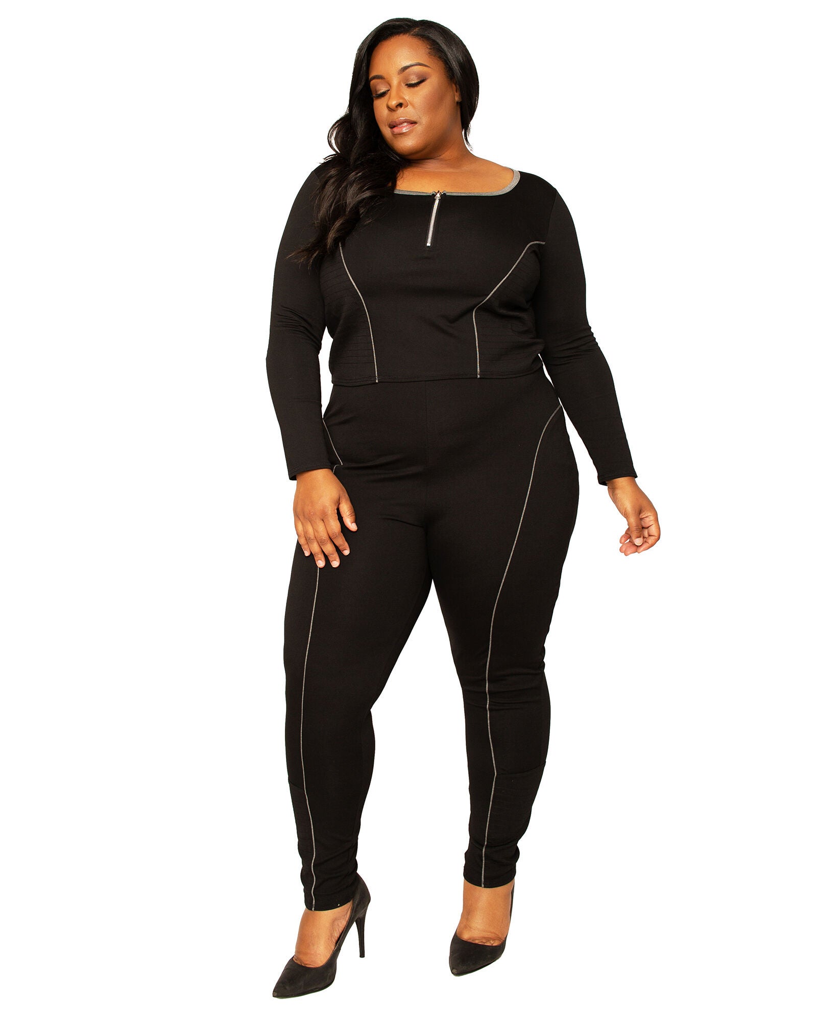 Sasha High Rise Ponte Knit Moto Slip Fit Leggings, , alternate image number 7