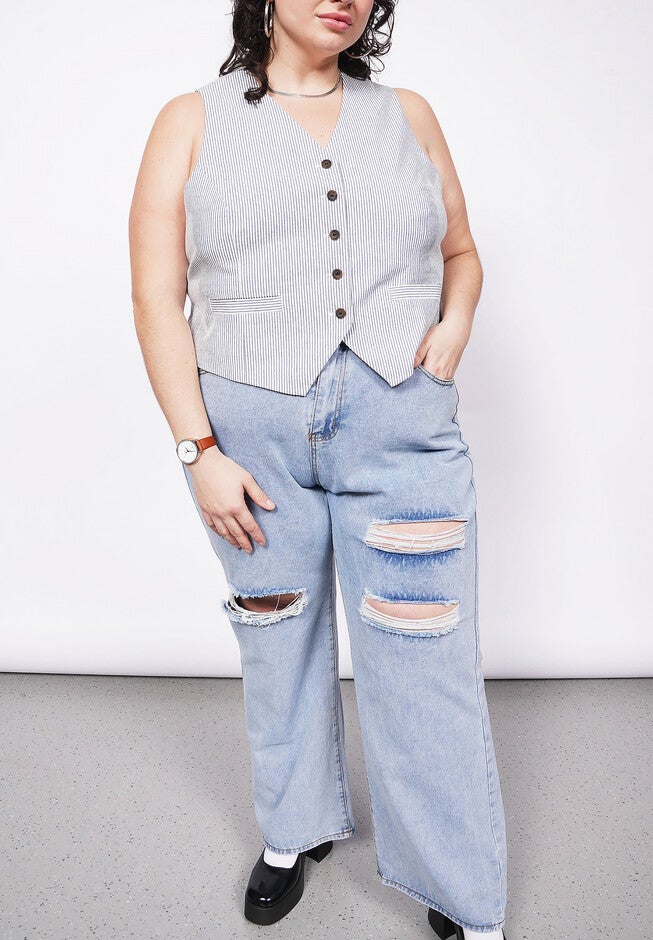 The Empower Seersucker Vest, NAVYWHITE / Navy, hi-res image number 0