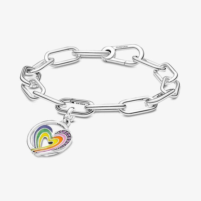 RAINBOW HEART OF FREEDOM MEDALLION CHARM IN MULTICOLOR, Multicolor / Silver, alternate image number null
