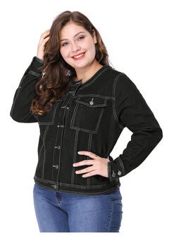 COLLARLESS DENIM JACKET