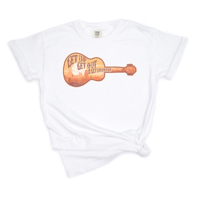 Get Up Get Out Get Country Garment Dyed Tee, White / White, hi-res image number 0