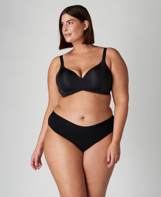 Period-Proof Organic Cotton Bikini - 3 tampon absorption, Black / Black, hi-res image number 0