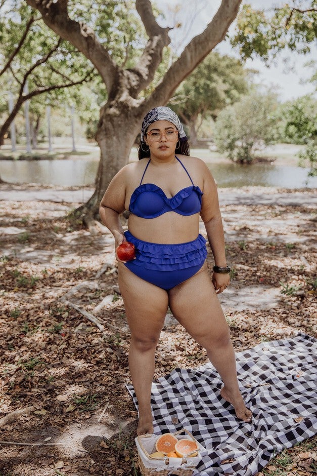 Ruby ruffle bikini bra, Blue / Cobalt, alternate image number null