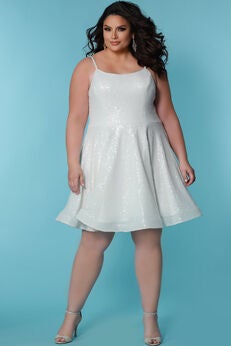 Plus Size Sequin Sleeveless Dress
