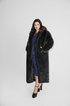 Black Long Faux Fur Teddy Coat
